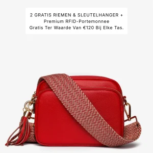 NoirSling | crossbody tas, verstelbare band, ritsvak, zwart -  Frambozen Rouge