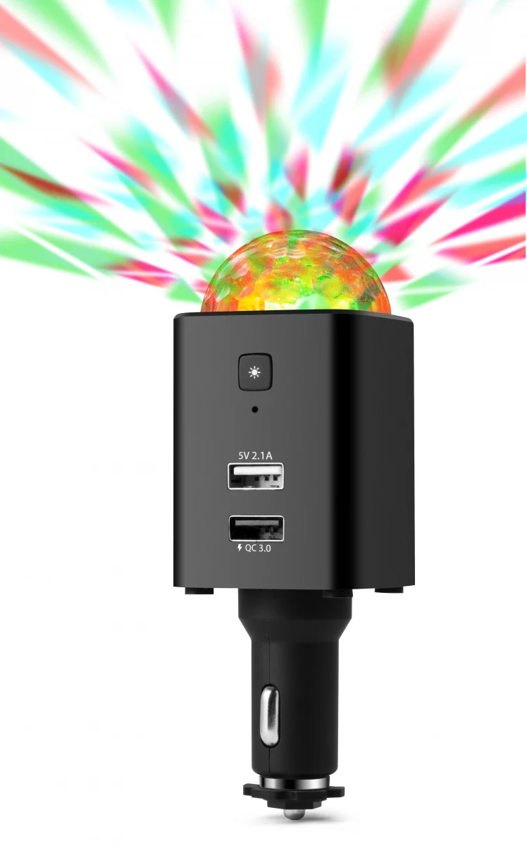Technaxx TX-159 (4908) Disco Mobiel-Auto Lader - Zwart - Afbeelding 2